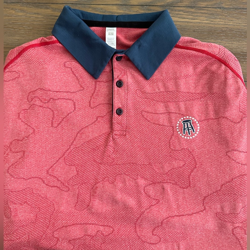 UNRL Red Polo Shirt with Soft‎ Cotton Texture Size L Gently Worn